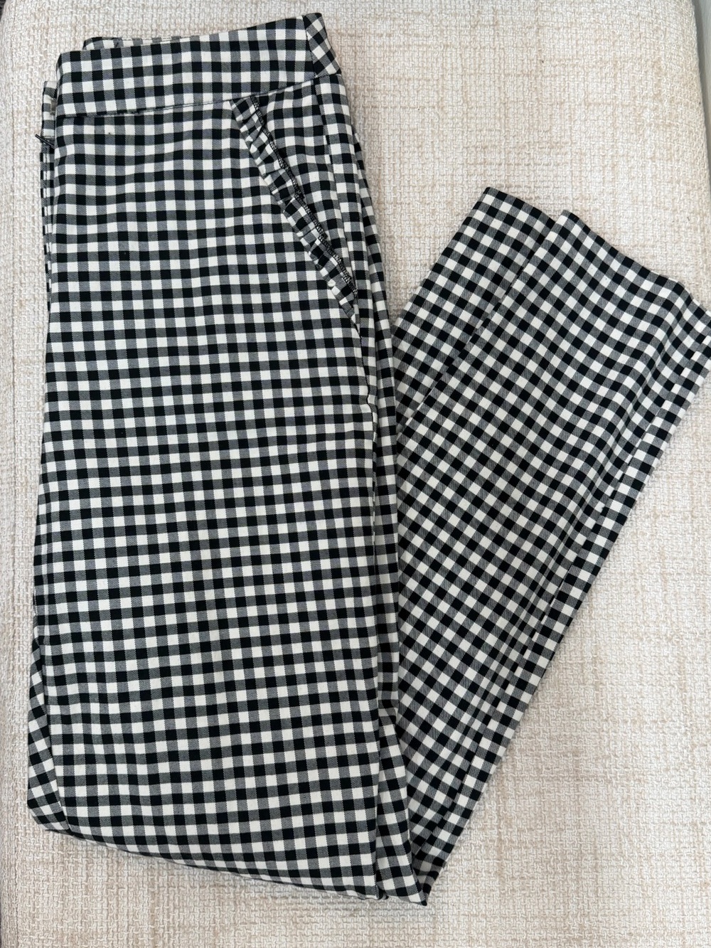 Zara Black & White Gingham Trousers